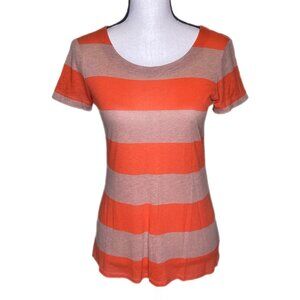 Gap Women's Orange & Brown Short Sleeve Scoop Neck T-Shirt Size XS